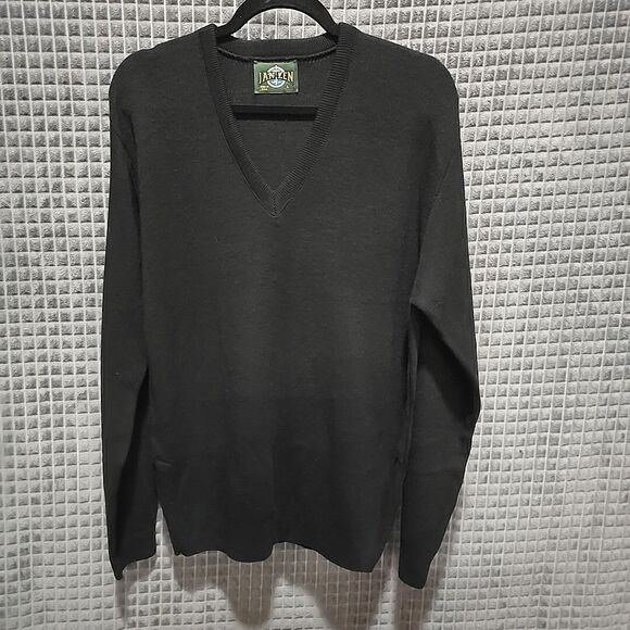 (2) Jantzen SOFT Mens Sweaters SzLg Lot VTG Black Navy Blue Career Casual Staple - Picture 11 of 16